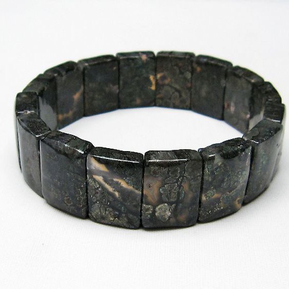 パイライト イン カルセドニー バングル [T160-1711]