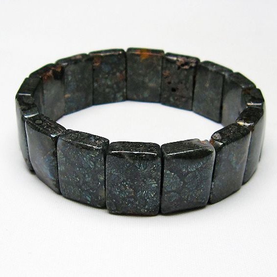 パイライト イン カルセドニー バングル [T160-1753]