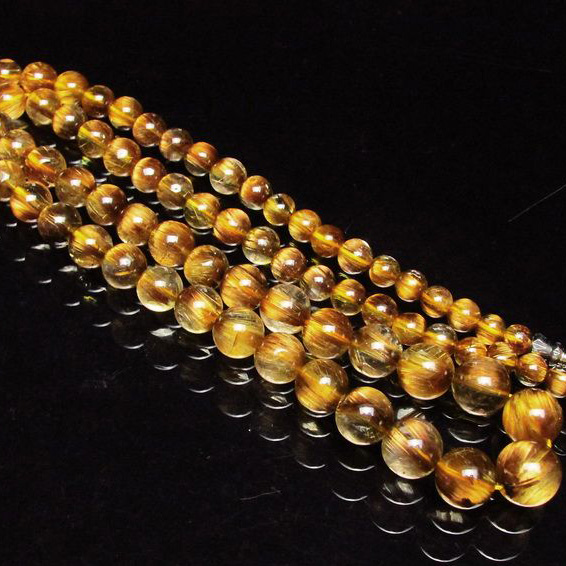 ゴールドタイチンルチル ネックレス 5mm [T162-328]