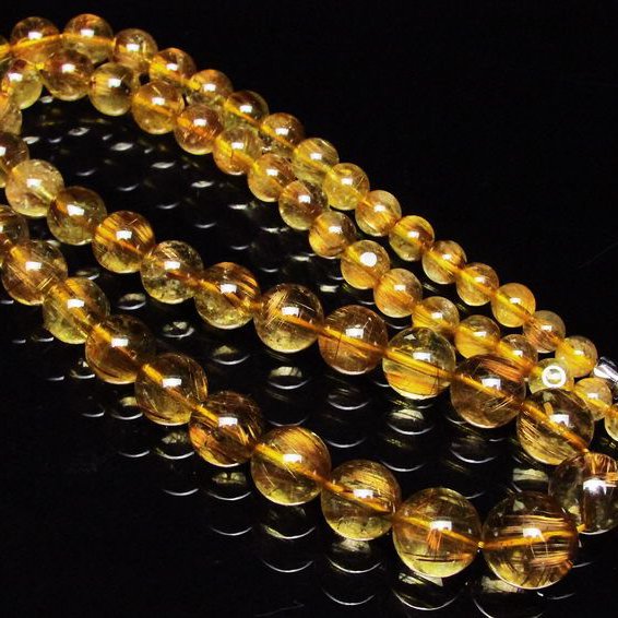 ゴールドタイチンルチル ネックレス 12mm [t162-351]