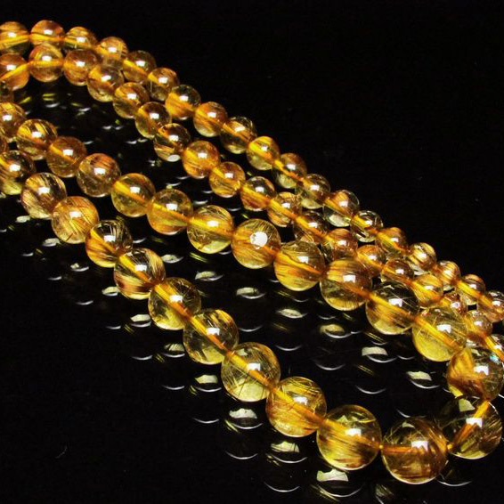 ゴールドタイチンルチル ネックレス 5mm [T162-371]