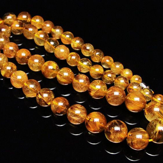 ゴールドタイチンルチル ネックレス 6mm [T162-414]