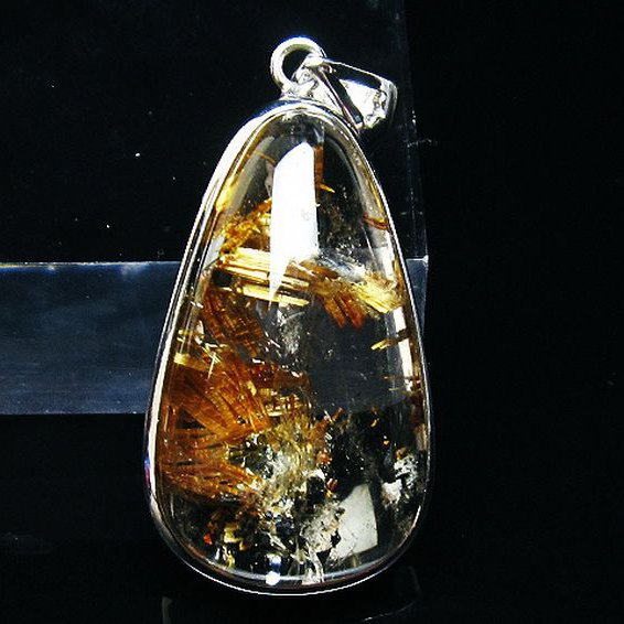 ゴールドタイチンルチル ペンダント [T162-492]