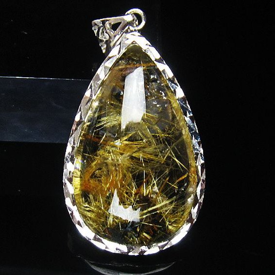 ゴールドタイチンルチル ペンダント [T162-507]