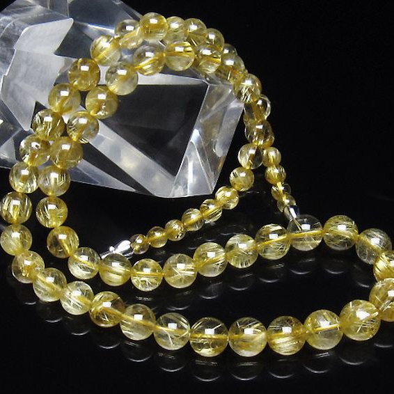 ゴールドタイチンルチル ネックレス 5mm [T162-519]