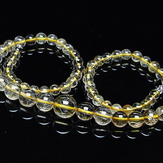 ゴールドタイチンルチル ネックレス 11mm [t162-670]