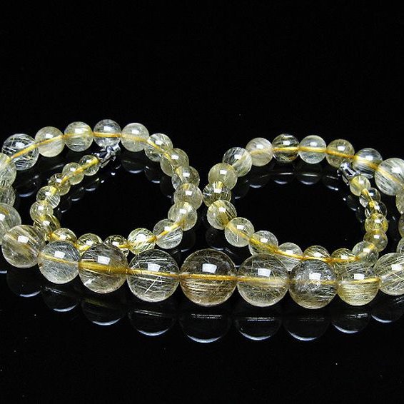 ゴールドタイチンルチル ネックレス 12mm [T162-691]