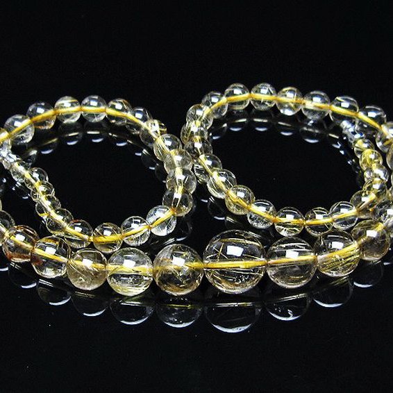 ゴールドタイチンルチル ネックレス 13mm [T162-694]