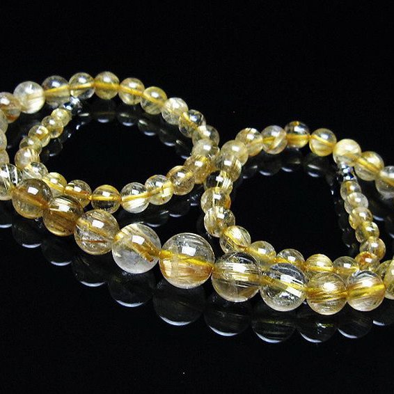 ゴールドタイチンルチル ネックレス 11mm [T162-698]