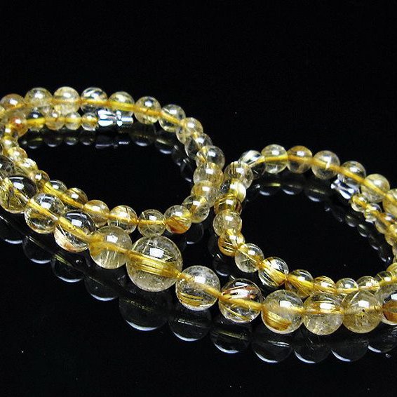 ゴールドタイチンルチル ネックレス 10mm [T162-699]