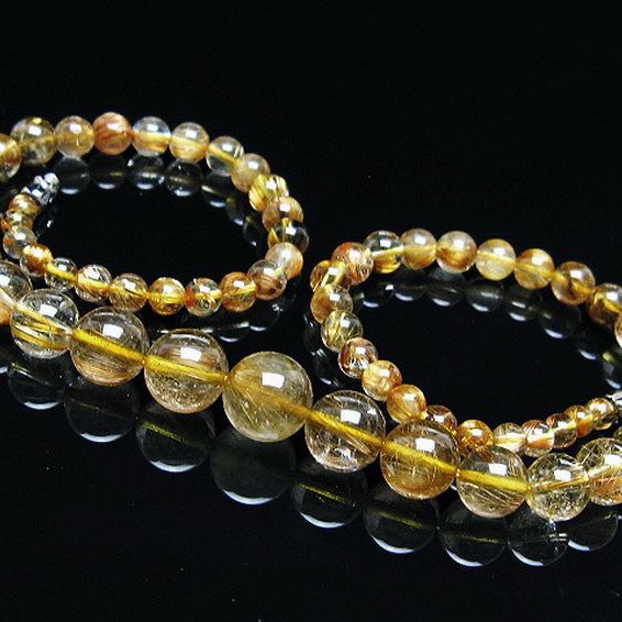 ゴールドタイチンルチル ネックレス 11mm [t162-712]