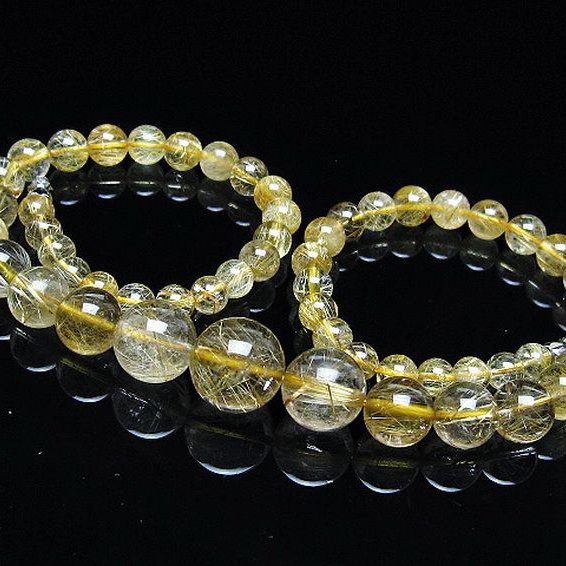 ゴールドタイチンルチル ネックレス 14mm [T162-713]