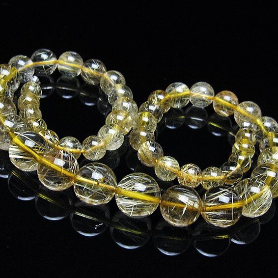 ゴールドタイチンルチル ネックレス 12mm [T162-718]