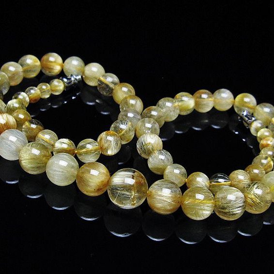 ゴールドタイチンルチル ネックレス 10mm [t162-741]