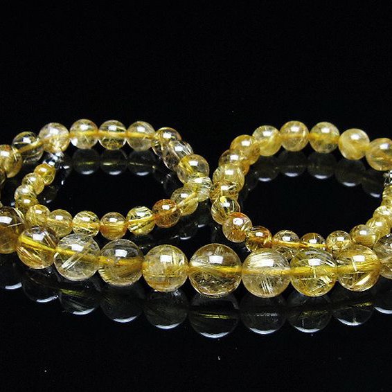 ゴールドタイチンルチル ネックレス 10mm [T162-743]