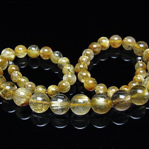 ゴールドタイチンルチル ネックレス 12mm [T162-746]