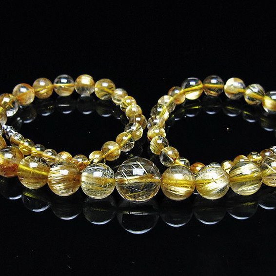 ゴールドタイチンルチル ネックレス 14mm [T162-752]