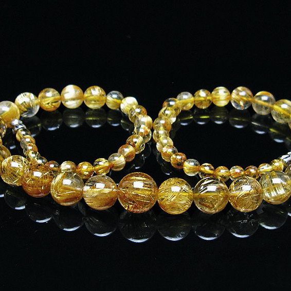 ゴールドタイチンルチル ネックレス 11mm [T162-766]