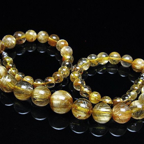 ゴールドタイチンルチル ネックレス 12mm [T162-767]