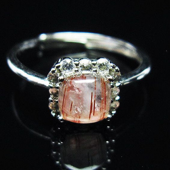 ファイナルグレード金針ルチル水晶 指輪 (16号)[T164-7027]