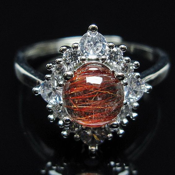 ファイナルグレード金針ルチル水晶 指輪 (20号)[T164-7494]