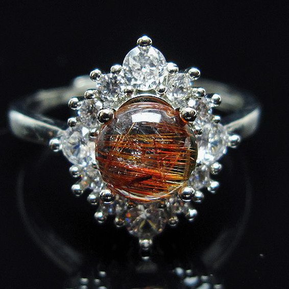 ファイナルグレード金針ルチル水晶 指輪 (20号)[T164-7523]