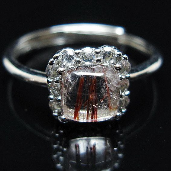 ファイナルグレード金針ルチル水晶 指輪 (14号)[T164-7538]