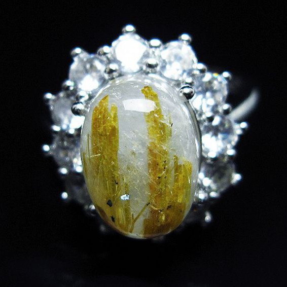 ゴールドタイチンルチル 指輪 (16号)[T164-7693]