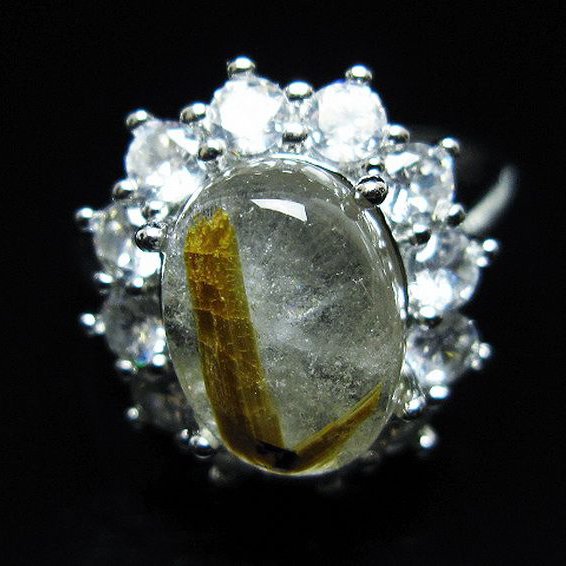 ゴールドタイチンルチル 指輪 (15号)[T164-7704]