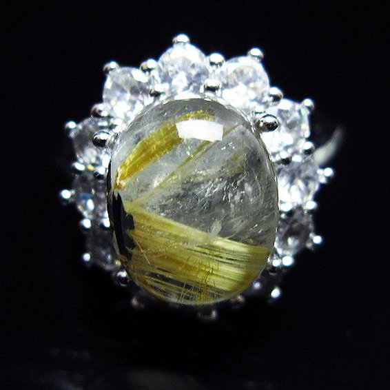 ゴールドタイチンルチル 指輪 (16号)[T164-7740]