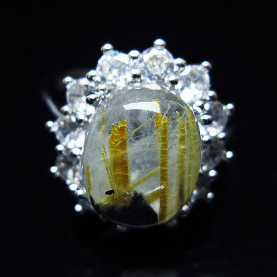 ゴールドタイチンルチル 指輪 (15号)[T164-7746]