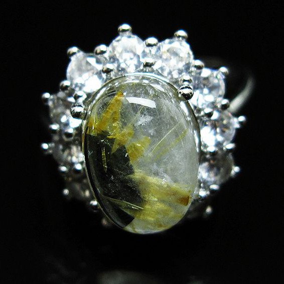 ゴールドタイチンルチル 指輪 (16号)[T164-7778]