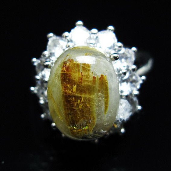 ゴールドタイチンルチル 指輪 (15号)[T164-7785]