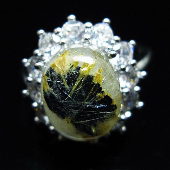 ゴールドタイチンルチル 指輪 (16号)[T164-7793]