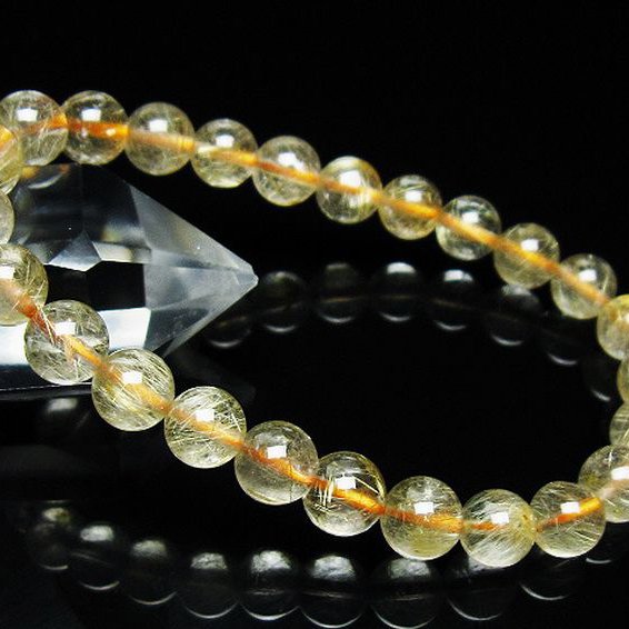 ゴールドタイチンルチル ブレスレット 7mm [t171-7345]