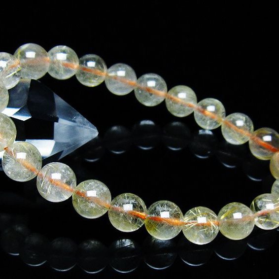 ゴールドタイチンルチル ブレスレット 8mm [t171-7617]