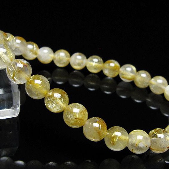 ゴールドタイチンルチル ブレスレット 6mm [t171-7964]