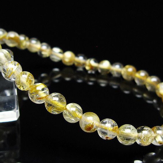 ゴールドタイチンルチル ブレスレット 5mm [t171-7993]