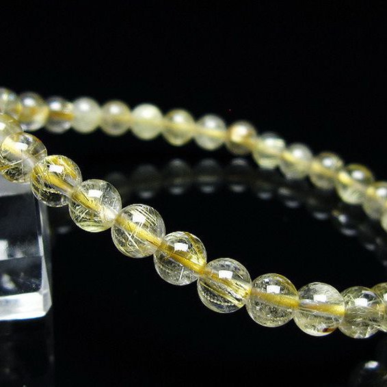 ゴールドタイチンルチル ブレスレット 6mm [t171-8004]