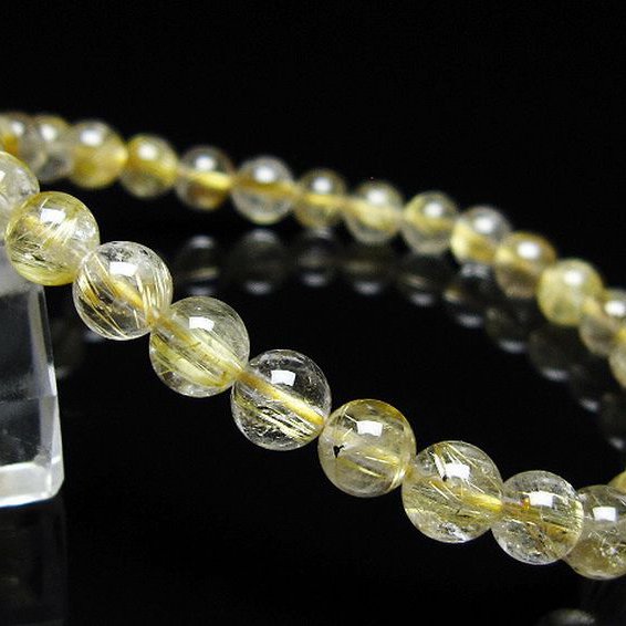ゴールドタイチンルチル ブレスレット 6mm [t171-8010]