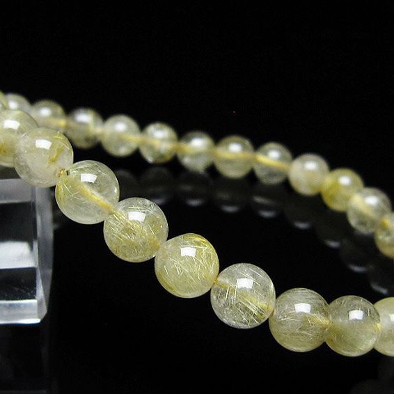 ゴールドタイチンルチル ブレスレット 7mm [t171-8019]