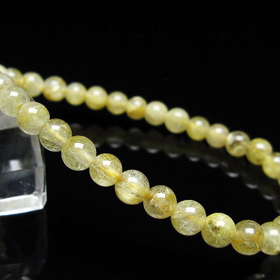 ゴールドタイチンルチル ブレスレット 5mm [t171-8023]