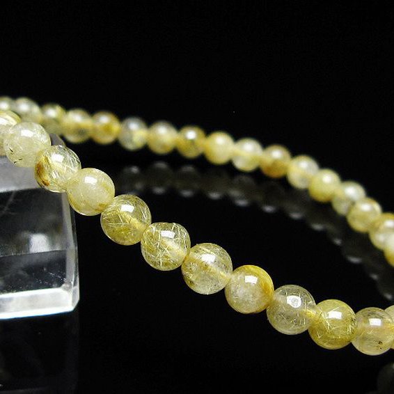 ゴールドタイチンルチル ブレスレット 5mm [t171-8025]