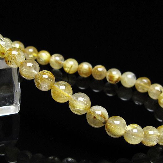 ゴールドタイチンルチル ブレスレット 6mm [t171-8030]