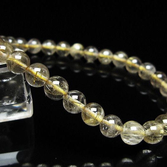 ゴールドタイチンルチル ブレスレット 6mm [t171-8196]