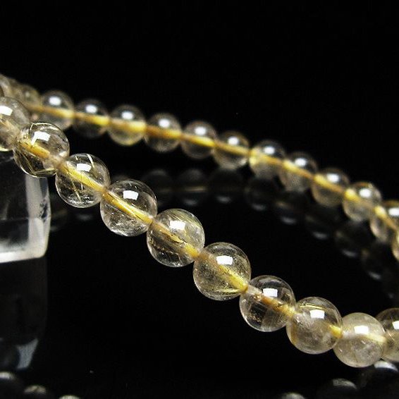 ゴールドタイチンルチル ブレスレット 6mm [t171-8201]