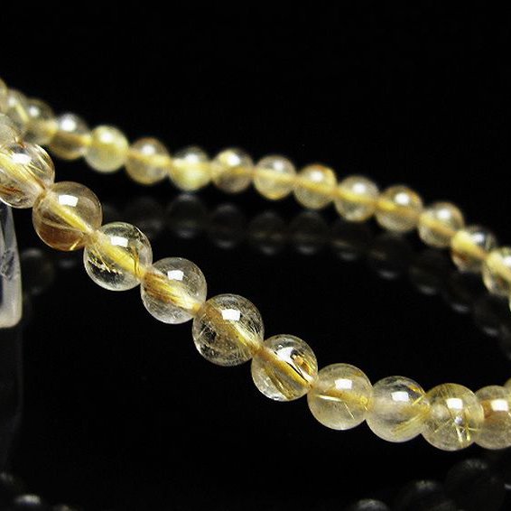 ゴールドタイチンルチル ブレスレット 6mm [t171-8222]