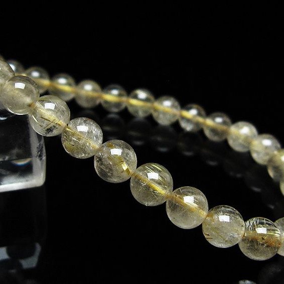 ゴールドタイチンルチル ブレスレット 6mm [t171-8224]
