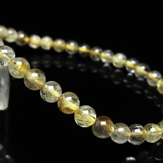 ゴールドタイチンルチル ブレスレット 6mm [t171-8230]