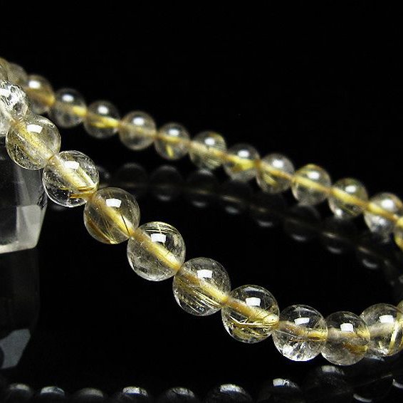 ゴールドタイチンルチル ブレスレット 6mm [t171-8231]